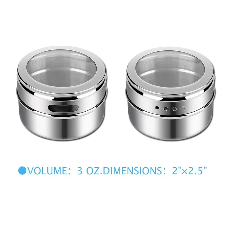 Magnetic Spice Tins Stainless Steel Spice Jars