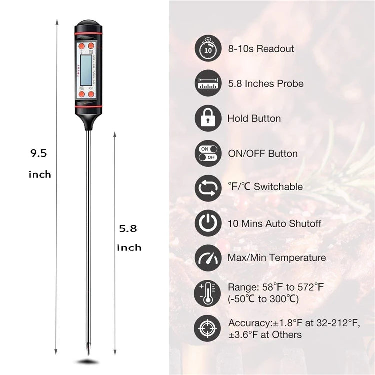 Stainless Steel Probe Cooking Thermometer