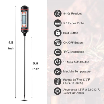 Stainless Steel Probe Cooking Thermometer