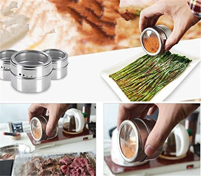 Magnetic Spice Tins Stainless Steel Spice Jars