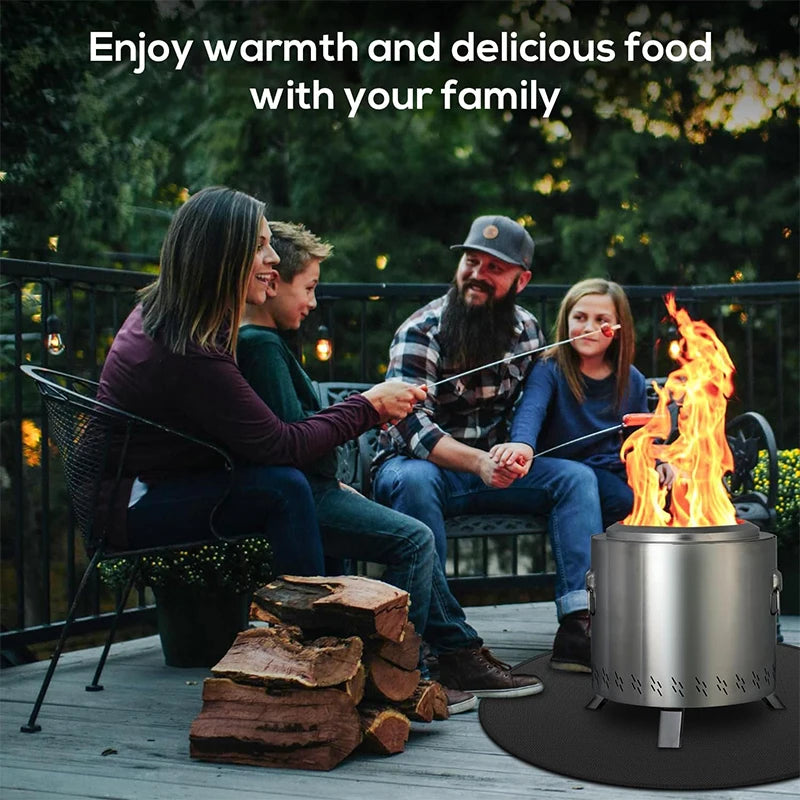 Fire Pit Under Round Grill Fireproof Mat