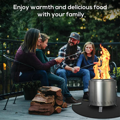 Fire Pit Under Round Grill Fireproof Mat