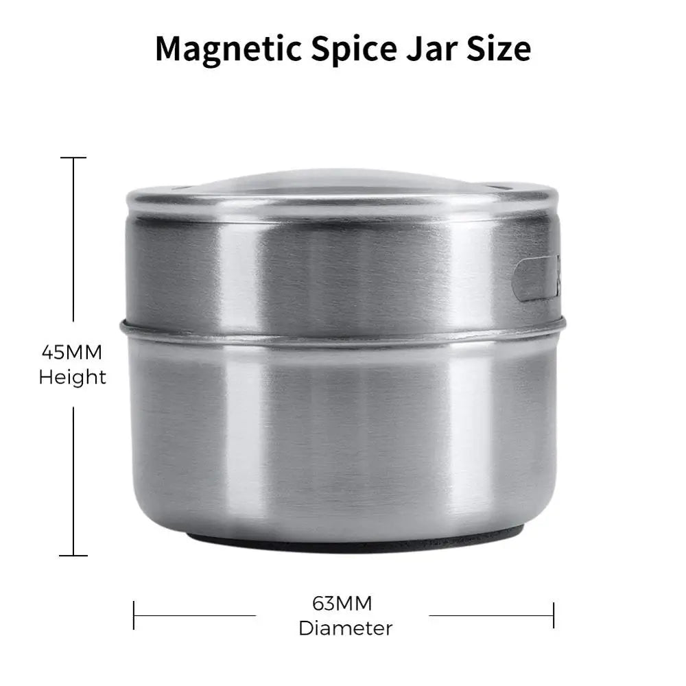Magnetic Spice Tins Stainless Steel Spice Jars