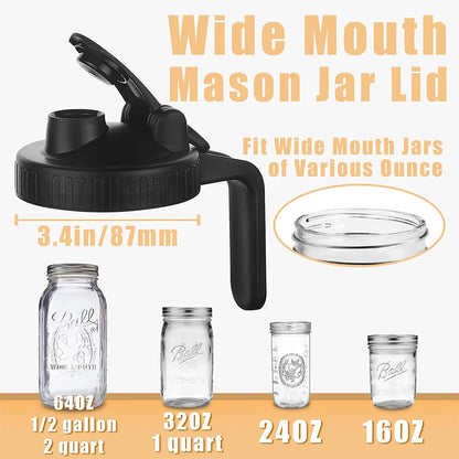 Mason Jar Pour Spout Lid with Handle Leak Proof