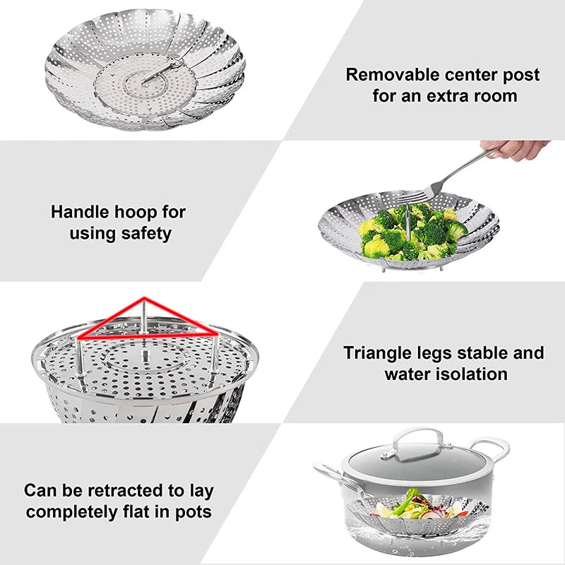 Expandable Stainless Steel Steamer Basket