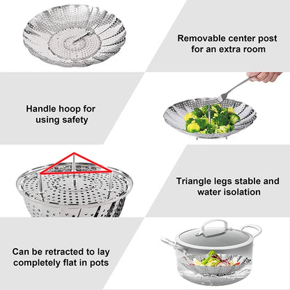 Expandable Stainless Steel Steamer Basket