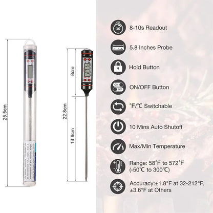 Stainless Steel Probe Cooking Thermometer