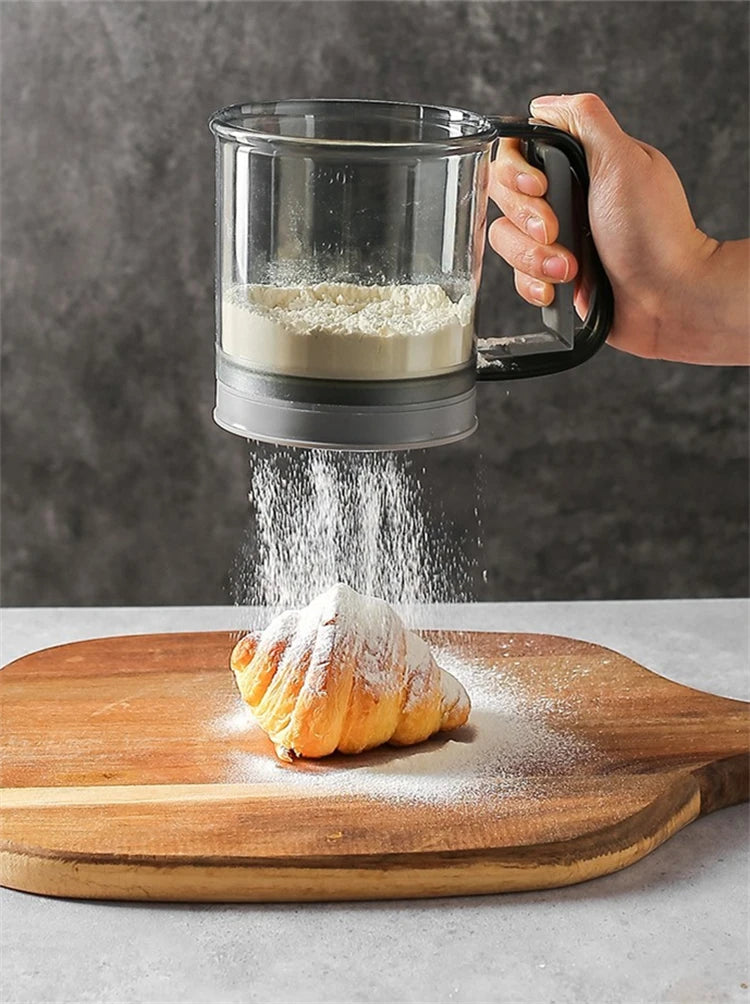 Handled 2 Cups Flour Sieve Sugar Sifter Powder