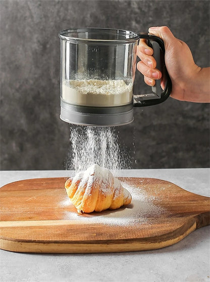 Handled 2 Cups Flour Sieve Sugar Sifter Powder