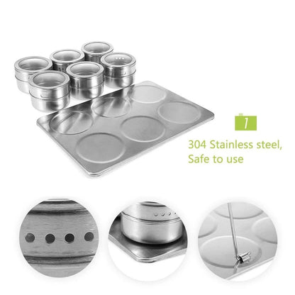 Magnetic Spice Jars with Spice Rack