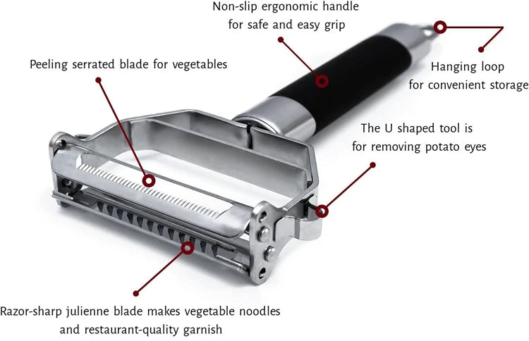 Stainless Steel Dual Blade Vegetable Peeler
