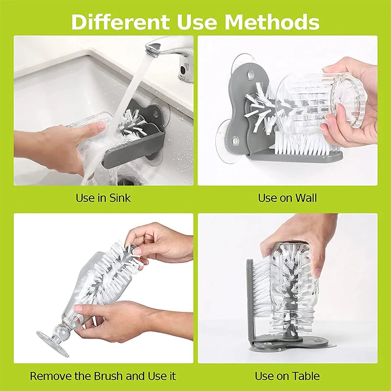 Water Bottle Cleaning Brush with Suction Base