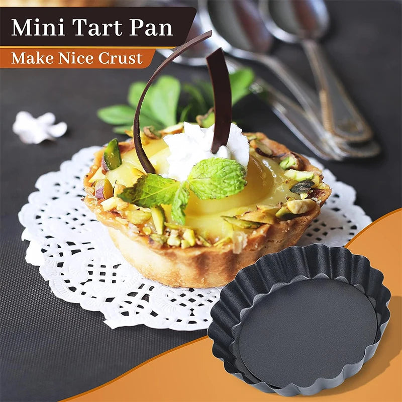 6 Size Mini Tart Pan with Removable Bottom