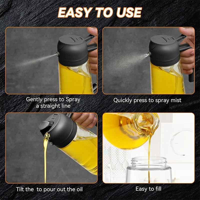 2 in 1 Olive Oil Dispenser Oil Sprayer