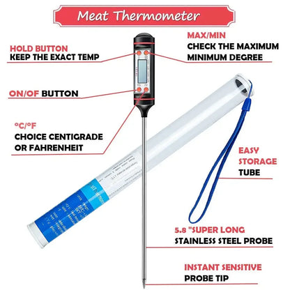 Stainless Steel Probe Cooking Thermometer