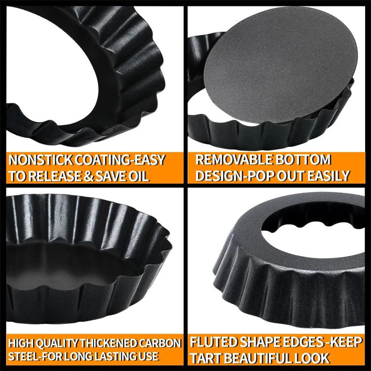 6 Size Mini Tart Pan with Removable Bottom