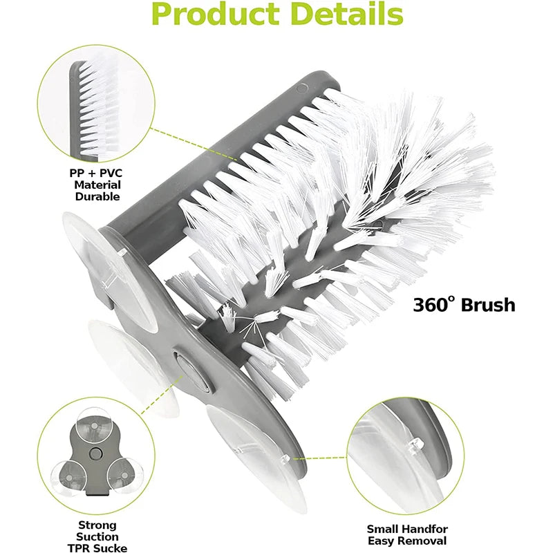 Water Bottle Cleaning Brush with Suction Base