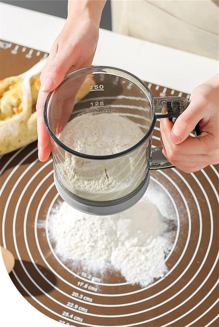 Handled 2 Cups Flour Sieve Sugar Sifter Powder
