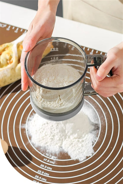 Handled 2 Cups Flour Sieve Sugar Sifter Powder