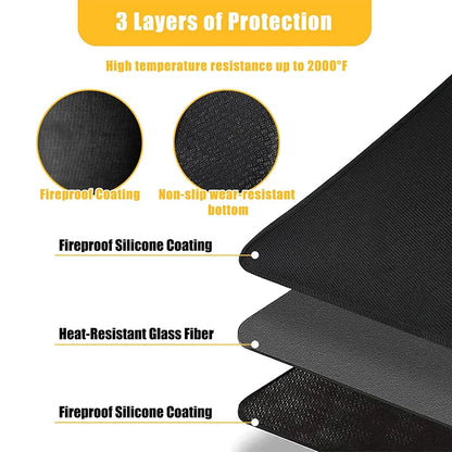 Fire Pit Under Round Grill Fireproof Mat