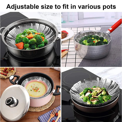 Expandable Stainless Steel Steamer Basket