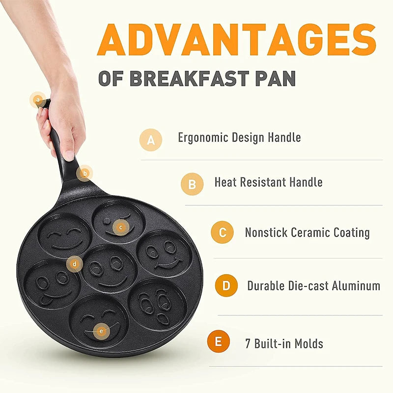 Smiley Face Pancake Pan 100% Non-stick