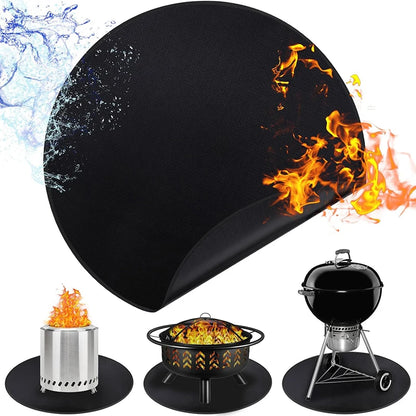 Fire Pit Under Round Grill Fireproof Mat
