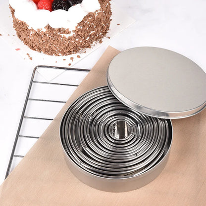 14Pcs/Set Round Cookie Biscuit Cutter Set