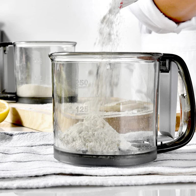 Handled 2 Cups Flour Sieve Sugar Sifter Powder