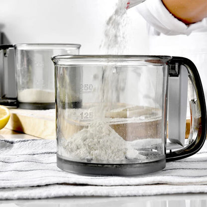 Handled 2 Cups Flour Sieve Sugar Sifter Powder