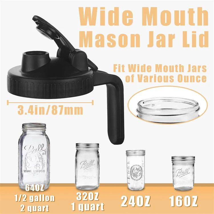 Mason Jar Pour Spout Lid with Handle Leak Proof