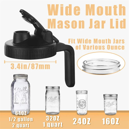 Mason Jar Pour Spout Lid with Handle Leak Proof
