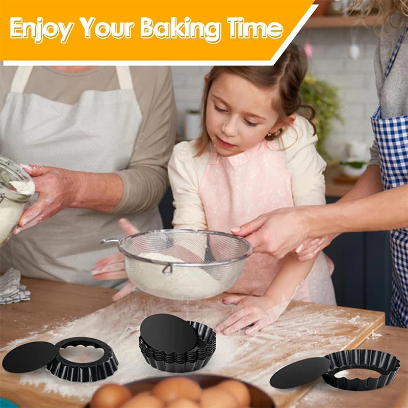 6 Size Mini Tart Pan with Removable Bottom