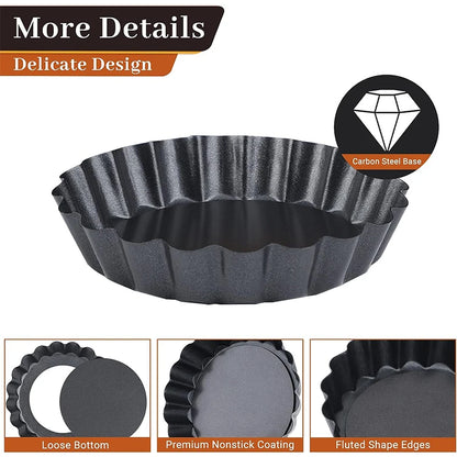 6 Size Mini Tart Pan with Removable Bottom