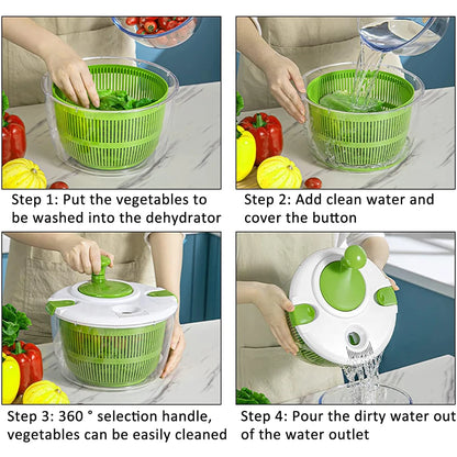 5 L  Large Salad Spinner Vegetable Washer Dryer Drainer