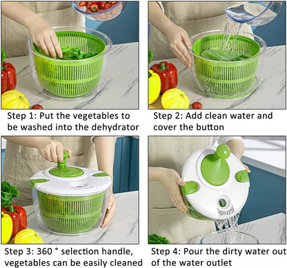 5 L  Large Salad Spinner Vegetable Washer Dryer Drainer