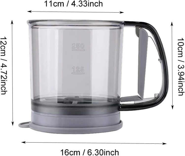 Handled 2 Cups Flour Sieve Sugar Sifter Powder