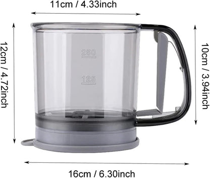 Handled 2 Cups Flour Sieve Sugar Sifter Powder