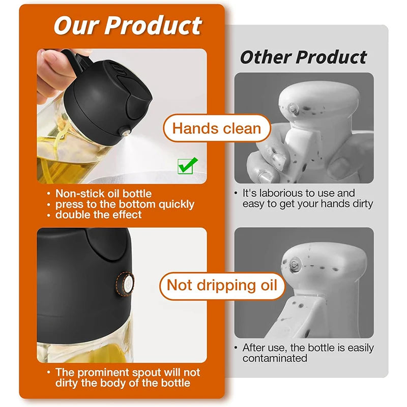 2 in 1 Olive Oil Dispenser Oil Sprayer