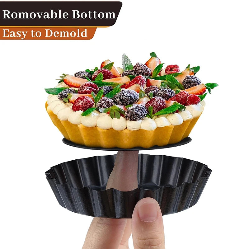 6 Size Mini Tart Pan with Removable Bottom