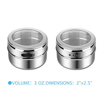 Magnetic Spice Tins Stainless Steel Spice Jars