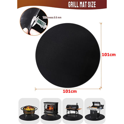 Fire Pit Under Round Grill Fireproof Mat