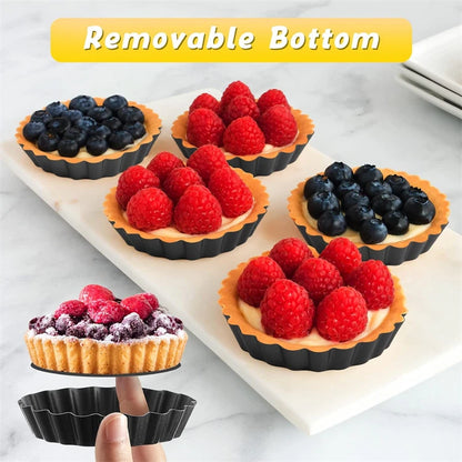 6 Size Mini Tart Pan with Removable Bottom