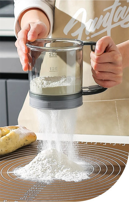 Handled 2 Cups Flour Sieve Sugar Sifter Powder