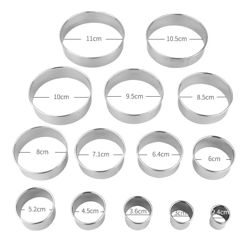 14Pcs/Set Round Cookie Biscuit Cutter Set