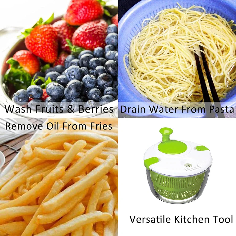 5 L  Large Salad Spinner Vegetable Washer Dryer Drainer
