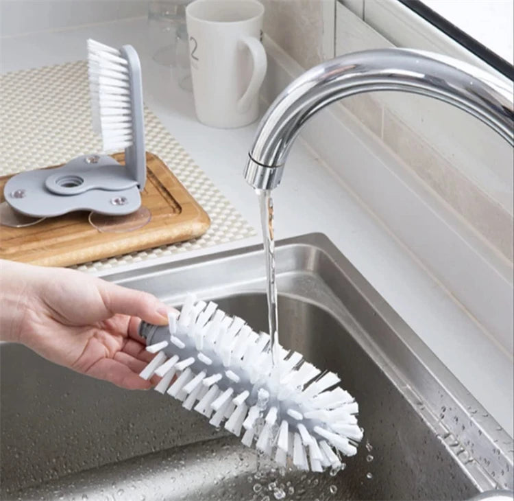 Water Bottle Cleaning Brush with Suction Base