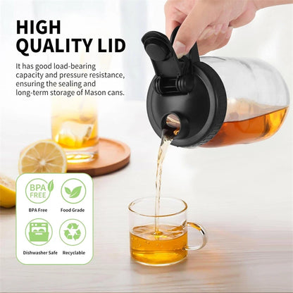 Mason Jar Pour Spout Lid with Handle Leak Proof