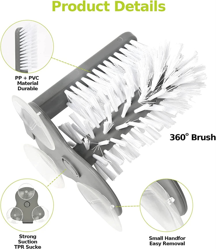 Water Bottle Cleaning Brush with Suction Base